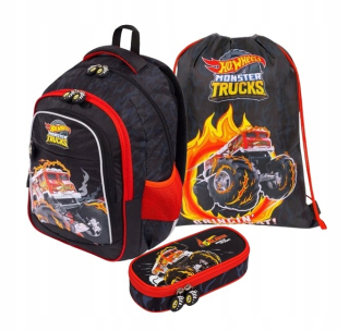 Viackomorový školský batoh Hot Wheels Majewski Multicolor 22 l + 2 ďalšie produkty